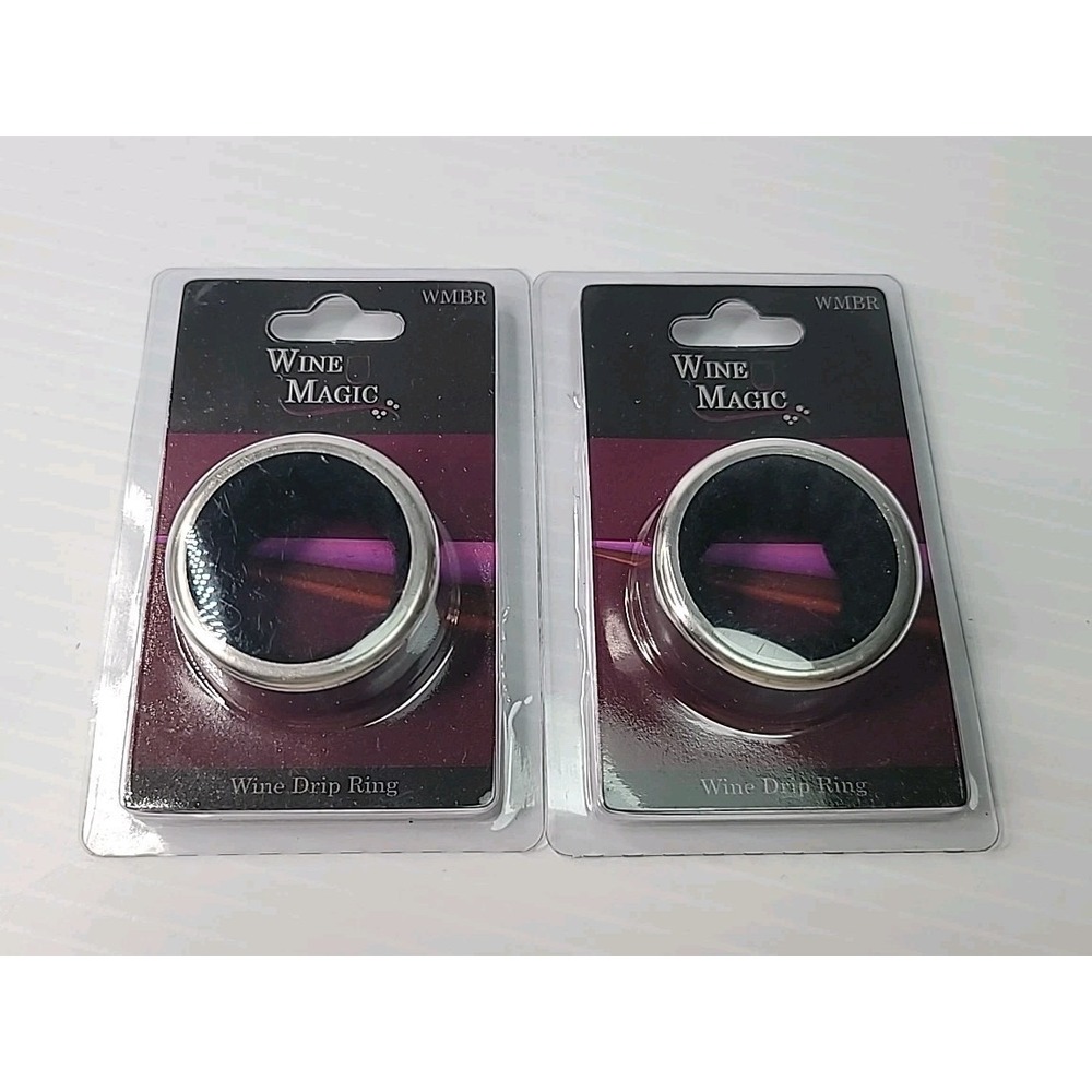 2 Wine Bottle Collar Stainless Steel Drip Stop‎ Rings - Both Sealed & New